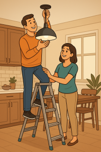 Couple in cozy houme